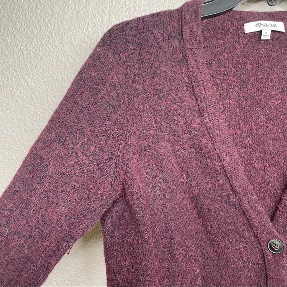 Madewell Medium Merlot Cozy Boyfriend Cardigan - Picture 2 of 8